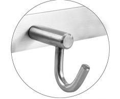 Hakenleiste Kleiderhaken EDELSTAHL gebürstet Garderobenleiste Garderobenhaken mit 1/4/6/8/10 Haken Wandhaken Wandgarderobe, Länge wählbar: 10 Haken(L: 770mm) Modell:SOFIA