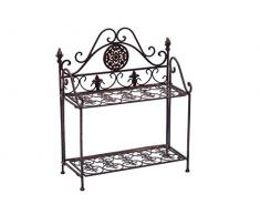 aubaho Nostalgie Regal Wandregal Wandgarderobe Garderobe Eisen antik Stil Lilie