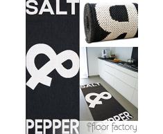 floor factory Küchenteppich Salt&Pepper schwarz 80x200 cm - günstiger Küchenläufer