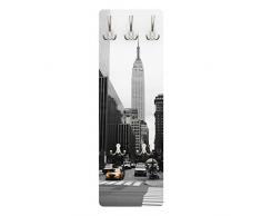 Apalis 78829 Wandgarderobe Empire State Building | Design Garderobe Garderobenpaneel Kleiderhaken Flurgarderobe Hakenleiste Holz Standgarderobe Hängegarderobe | 139x46cm
