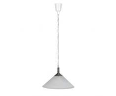 Brilliant Ariana Pendelleuchte mit Rollizug, 1x E27 maximal 100W, Glas/Metall/Kunststoff, eisen/weiß-alabaster 73578/13