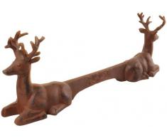 Esschert Design Schuhschaber, Fußabstreifer Motiv Hirsche aus Gusseisen, ca. 42 cm x 8,2 cm x 14 cm