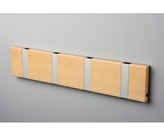 LOCA Knax Garderobe Waagerecht Buche 4 Haken, Grau