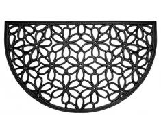 andiamo Gummifußmatte Fußmatte Türmatte Indoor/Outdoor Gusseisen-Look Bodenmatte Fußabtreter andiamo - rutschhemmend pflegeleicht strapazierfähig - 45 x 75 schwarz halbrund