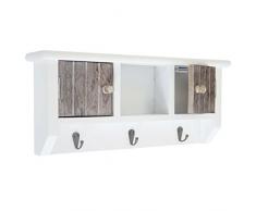 Mendler Schlüsselbrett HWC-A48, Schlüsselkasten Schlüsselboard mit Türen ~ Shabby braun