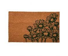 Esschert Design Kokosmatte Blumen aus Kokosfaser/Kunststoff, 75 x 45 x 1,7 cm, Fußabstreifer, Fußabstreifer, Schuhabstreifer, Schuhmatte
