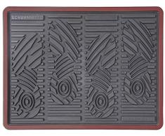 CarFashion 258281 PUR|SchuhCheck, Schuhmatte Innen, Abtropfmatte, dekorative Umrandung in rot-metallic, Abtropfschale Schuhe, Größe ca. 52 x 39 cm, Schuhmatte Plastik, Schuhmatte Auto