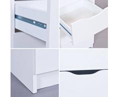 Kommode Vintage Shabby Weiss Matt mit acht Schubladen - Schubladenkommode Flurschrank Dielenkommode im Landhausstil