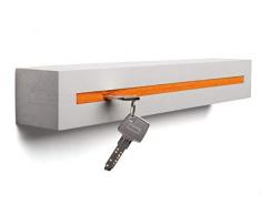 Buchenbusch urban design Schlüsselbrett aus Beton – Modernes Schlüsselboard inkl. Filzeinlage in Orange – Schlüsselhalter für bis zu 10 Bunde