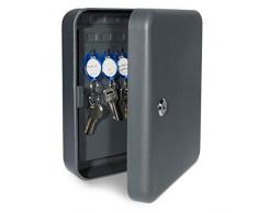 Navaris Schlüsselkasten mit 48 Haken - Schlüsselschrank inkl. Material für Wandmontage und 2x Schlüssel - Schlüsselaufbewahrung abschließbar