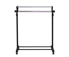 Costway Kleiderständer Kleiderstange mit Ablage Garderobenständer auf Rollen Wäscheständer Garderobenwagen Kleiderwagen Rollgarderobe rollbar ausziehbar höhenverstellbar