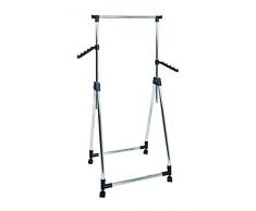 Haku-Möbel 44076 Rollgarderobe Stahl, Kunststoff Chrom-schwarz 49x61x99 cm