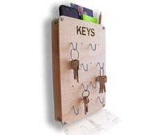 Schlüsselbrett mit Ablage - aus Holz - in Deutschland gefertigt - 30x20cm - 8-12 Schlüssel - verschiedene Farben Schlüsselboard Schlüsselleiste Vintage rustikal retro