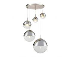 Design Decken Pendel Leuchte Glas Kugel Strahler chrom Wohn Zimmer Hänge Lampe klar Globo 15851-5
