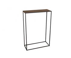 CALEIDO Konsolentisch Sideboard Beistelltisch Konsole Flurtisch Mali Metall Dunkelbraun Höhe 75 cm (Breite 50 cm)