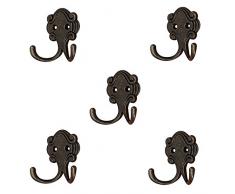 Dosige 5pcs/Set Antik Haken, Garderoben-Haken, Handtuch-Haken, Kleider-Haken, Bronze Design, Vintage Landhaus Retro