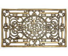 andiamo Gummifußmatte Fußmatte Türmatte Indoor/Outdoor Gusseisen-Look Bodenmatte Fußabtreter andiamo - rutschhemmend pflegeleicht strapazierfähig - 45 x 75 cm gold eckig