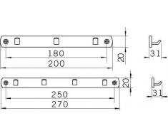 Schlüsselleiste, Schlicht, Zinkdruckguß pulverbeschichtet - Reinweiß, LA 181 mm