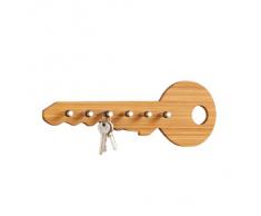 Zeller 13590 Schlüsselleiste, Bamboo/Edelstahl 35 x 4 x 12.5 cm