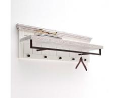 Landhaus Garderobe massiv wei Flurgarderobe Hutablage Wandgarderobe Paneel Flur