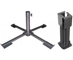 The Magic Toy Shop Groß Metall Faltbar Garten-Sonnenschirm Ständer Terrasse Schirm Base Sonnenschirm Sonnenschirm