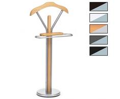 IDIMEX Herrendiener Stummer Damen Diener Kleiderbutler Kleiderständer Fabio mit Kleiderbügel, Hosenbügel, kleine Ablage in buchefarben