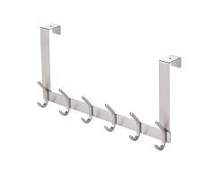 Türhängeleiste Türgarderobe Edelstahl Abnehmbar Kleiderhaken Ohne Bohren Mit 6 Haken Hakenleiste