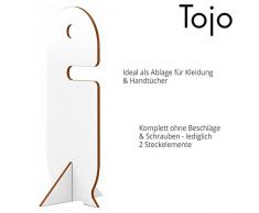 Tojo Stummer Diener - Dienerle - Farbe Weiß - Kleiderständer aus Holz - Design Kleiderdiener - Hochwertiger Herrendiener 48 x 48 cm (L x B) - Höhe 116 cm - Kleiderbutler für Herren und Damen - Optimale Ablage für Kleidung