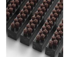 casa pura Fußmatte Power Brush mit Hochleistungs-Bürsten | TÜV geprüft | rutschfeste Schmutzfangmatte mit Anlaufprofil | Bürstenmatte für draußen (braun, 40x60 cm)