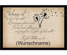 Crealuxe Fussmatte Herzlich Willkommen bei mit Wunschname (nach dem Kauf angeben) 76 - Fussmatte Bedruckt Türmatte Innenmatte Schmutzmatte lustige Motivfussmatte