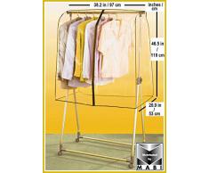 Mabi 310 Transparente Universal Reißverschluss-Abdeckhaube L97 x H118 x B53 cm für Kleiderwagen Konfektionsständer Garderobenständer Rollständer & Marktständer
