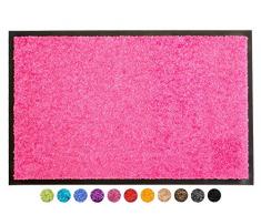 Primaflor - Ideen in Textil Schmutzfangmatte CLEAN – Pink 40x60 cm, Waschbare, rutschfeste, Pflegeleichte Fußmatte, Eingangsmatte, Küchenläufer Sauberlauf-Matte, Türvorleger für Innen & Außen