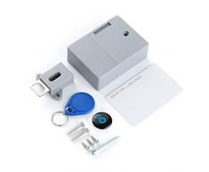 Minasan RFID Möbelschloss ABS Material Universal Intelligent Elektrisch Induktion Türschloss Ohne Loch Batterie Betrieben Versteckt RFID Schrank Schubladen Schloss Lock mit Schlüssel