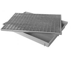 ACO 600x400 Schuhabstreifer Gitterrost mit Bodenwanne Vario Light Schuhabtreter Normrost