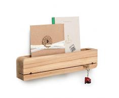 Natuhr Schlüsselbrett Ablage Holz Eiche Schlüsselhalter Schlüsselleiste (Eiche unbehandelt)