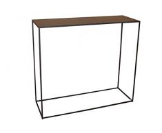 CALEIDO Konsolentisch Sideboard Beistelltisch Konsole Flurtisch Mali Metall Dunkelbraun Höhe 80 cm (Breite 90 cm)
