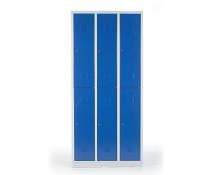 Kleiderspind 2x3 Abteile grau/blau Garderobenschrank Umkleideschrank Spint Spind