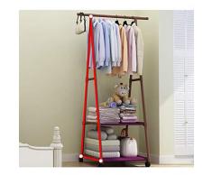Gokiu Metall Kleiderständer auf Rollen Garderobenständer mit Schuhablage Kleiderstange Garderobe Rollkleiderständer Rollgarderobe stabil für Schlafzimmer 55 x 42x 160 cm,Weiß
