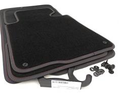 Fußmatten E46 M-Edition Doppelnaht Rot/Blau Velour Premium Autoteppich M3 4-teiliges