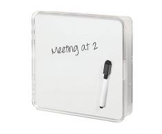 mDesign Schlüsselkasten – Moderne Schlüsselleiste für platzsparende Aufbewahrung von Schlüssel, Briefe, Prospekte, Brillen usw. -– Vier Schlüsselhaken - Farbe: Weiß/durchsichtig