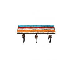 Vintage Garderobe Kleiderhaken Shanta 40cm groß 3er Haken | Hakenleiste Wandhaken für die Wand oder Tür | Kleiderhakenleiste Garderobenhaken aus Metall | handtuchhaken im Bad oder Küche