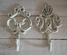 LB H&F Lilienburg 2 x Garderobenhaken Haken Garderobe Wandgarderobe Kleiderhaken Gusseisen- 21 cm Gross -P-