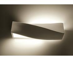 Wandlampe TAURUS mattweiß - bemalbar mit Wandfarbe, E27, Wandleuchte Flurlampe NL.0003