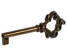 Gedotec Bartschlüssel Schrank Bunt-Bartschlüssel für Möbel-Schloss Ersatz-Schlüssel Deko - LUDWIG | 38 mm | Messing braun brüniert durchgerieben | 1 Stück - Design Möbelschlüssel Antik für Schubladen