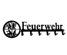steelprint.de Schlüsselbrett/Hakenleiste * Feuerwehr * - Schlüsselboard Retten Löschen Bergen Schützen, Schlüsselleiste, Metall - 6 Haken