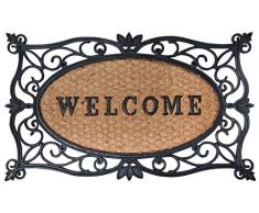 Esschert Design RB107 75 x 45 cm Welcome Gummi Fußmatte mit Kokosfaser