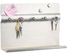 infactory Schlüsselbrett: Schlüssel- und Memo-Bord aus Edelstahl (Schlüsselboard)