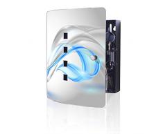 banjado Design Schlüsselkasten aus Edelstahl | 10 Haken für Schlüssel | praktischer Magnetverschluss | 24x21,5cm Motiv Blauer Schleier