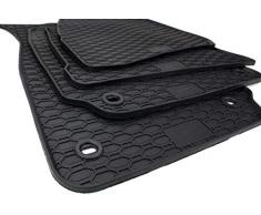 kfzpremiumteile24 Gummimatten Premium Qualität Fußmatten Gummi schwarz 4-teilig Drehknebel oval