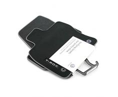 Volkswagen 2GA061270WGK Premium Textil Fußmatten 4X Velours Stoffmatten schwarz mit T-ROC Schriftzug